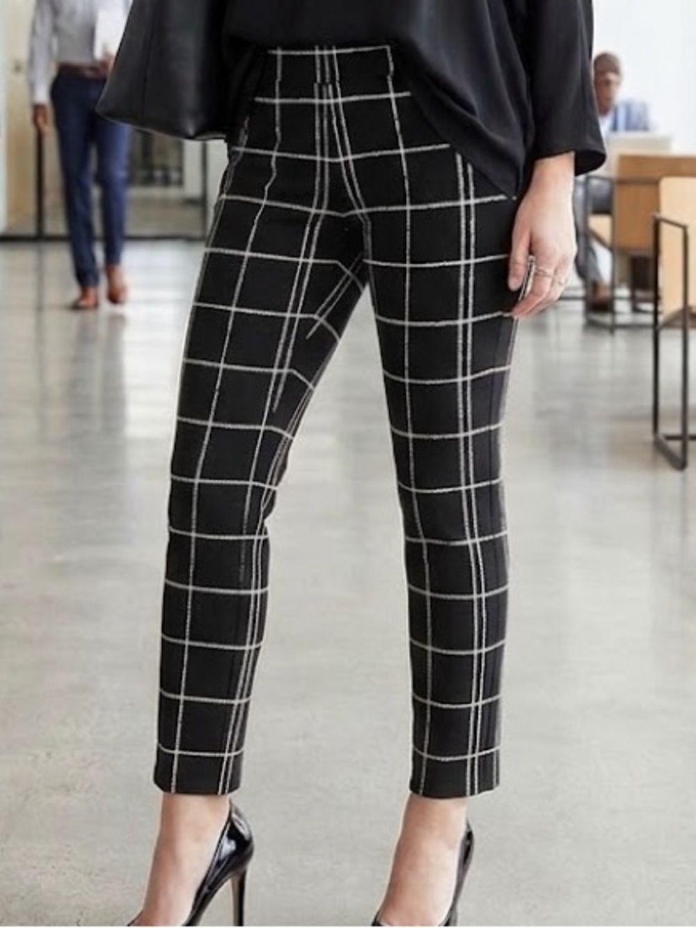 Nygard Luxe Black & White Plaid Checkered Pull-On Skinny Size M (10-12)